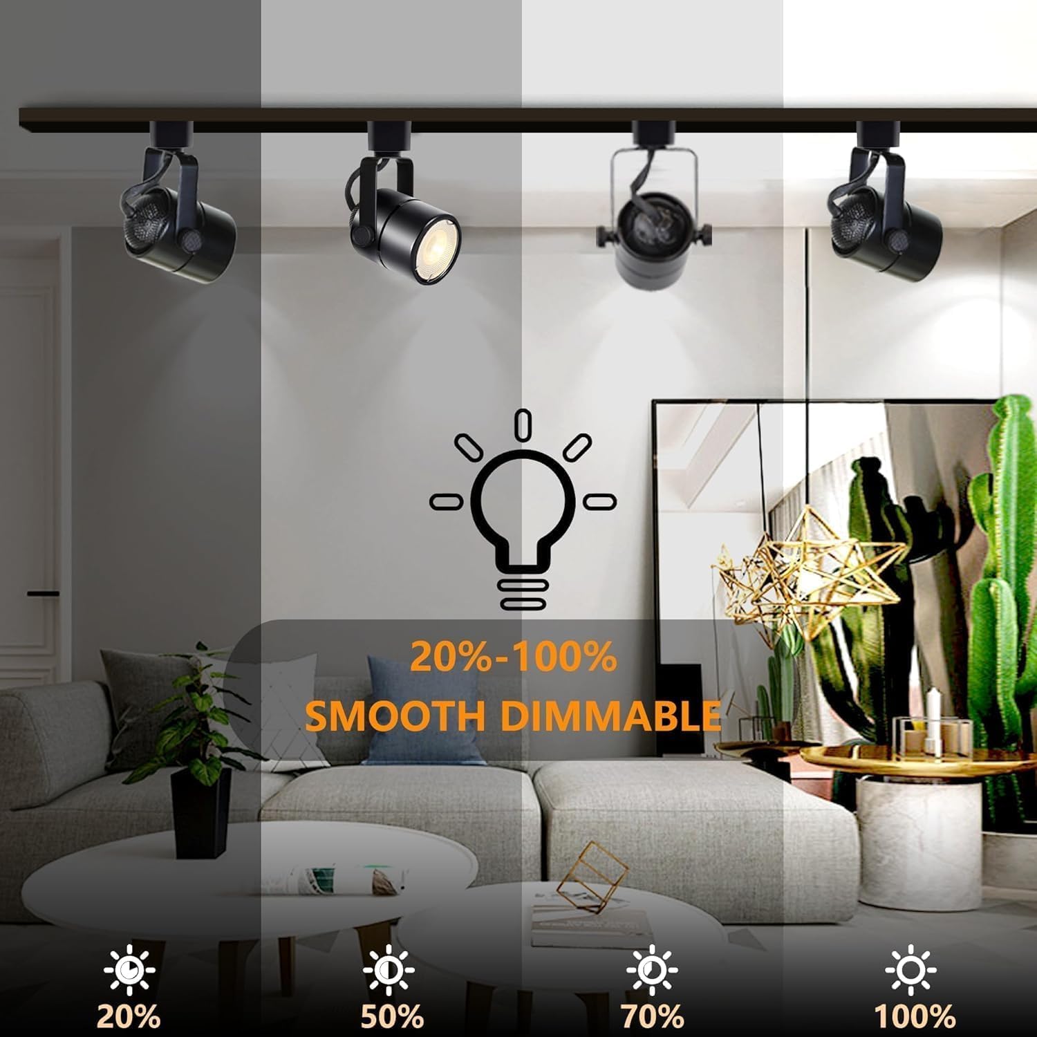 Black Dimmable LED Track Lighting Kit, 3CCT 10W Track Lights Heads 3000K/4000K/6000K Adjustable with 29.52FT H-Type Track Light Rails 24PCS Ceiling Spotlight Fixture Replaceable GU10 Bulbs