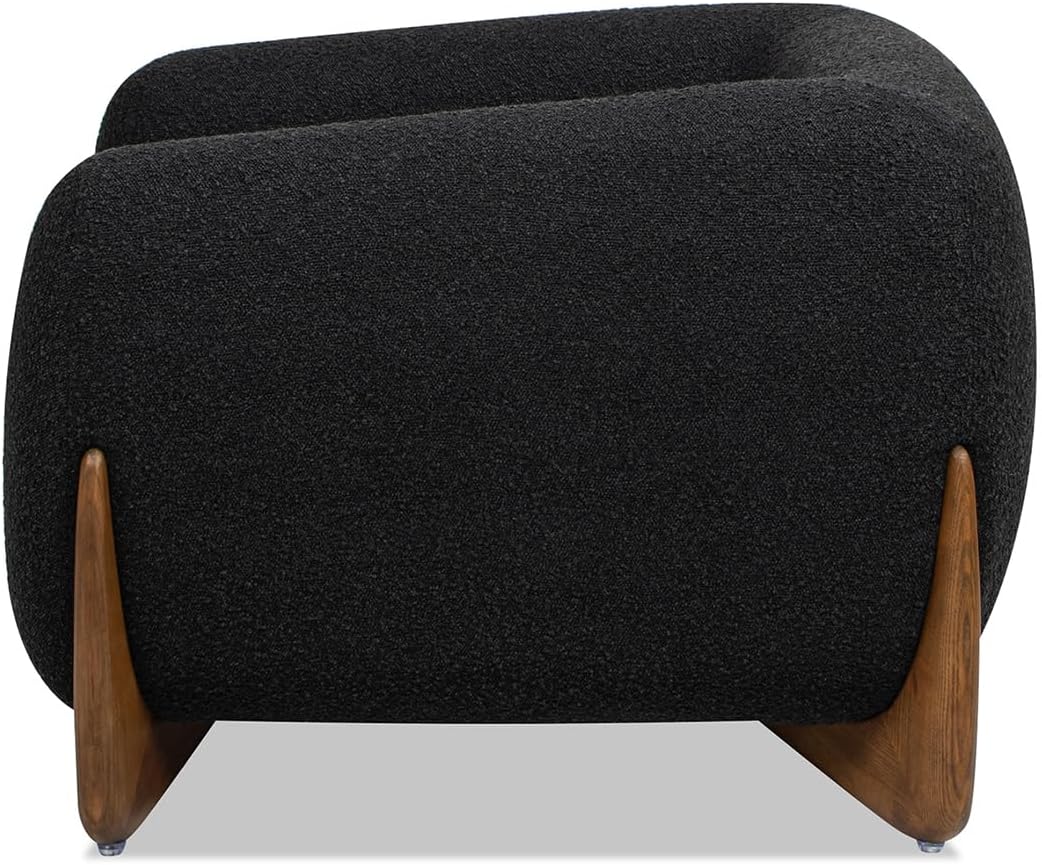 Jennifer Taylor Home Alpine 43.5' Modern Scandinavian Minimalist Round Arm Sherpa Living Room Arm Chair