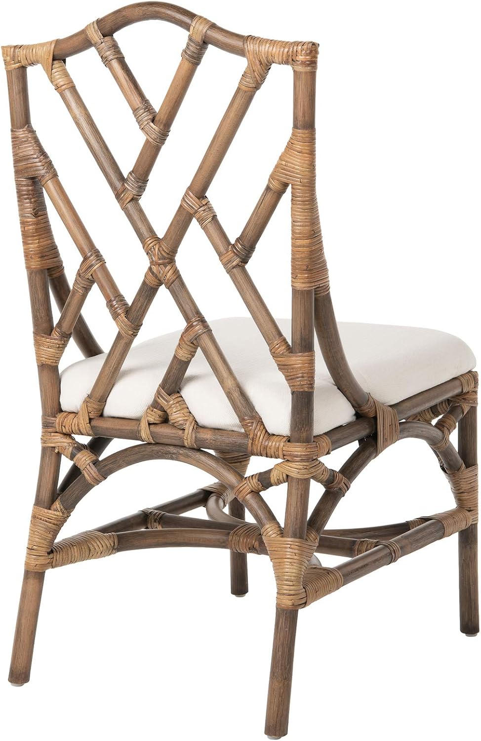 KOUBOO Chippendale Rattan Dining Chair, Set of 2, Rio Modern Bohemian Dining Chair, Wicker Accent Seating Antique, Kitchen, Living Room Furniture, Home Decor, Antique Brown
