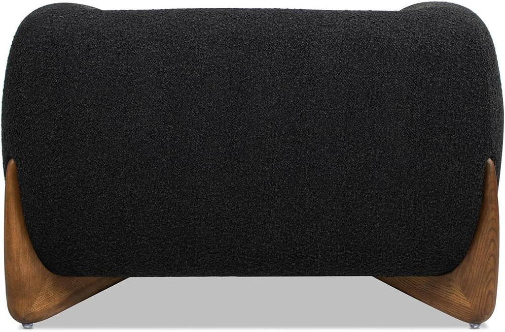 Jennifer Taylor Home Alpine 43.5' Modern Scandinavian Minimalist Round Arm Sherpa Living Room Arm Chair