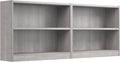 Bush Furniture Universal Small 2 Shelf Bookcase in Platinum Gray - Set of 2, Matching Storage and Display Bookshelves for Home Office or Living Room Organization