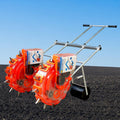 Garden Push Seeder Planter, Portable Hand-Push Dual Row Seeder, Precision Planter for Corn, Soybean, Peanut,Garden/Farm Use,8 Mouths (12 Mouths