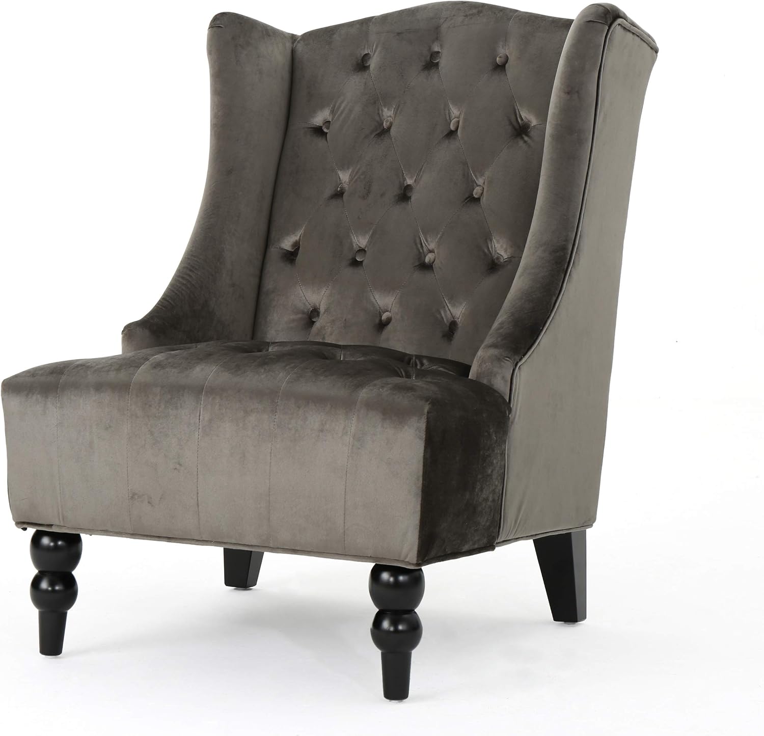 Christopher Knight Home Toddman High-Back Velvet Club Chair, Grey