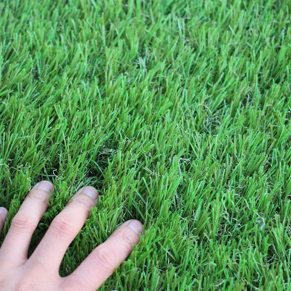 Artificial Grass Turf 8FTX33FT,1,38inch 4 Tone Realistic Synthetic Thick Fake Faux Grass Rug Astroturf Carpet Landscape for Dogs Indoor Outdoor Garden Lawn Mat, with Drainage Holes