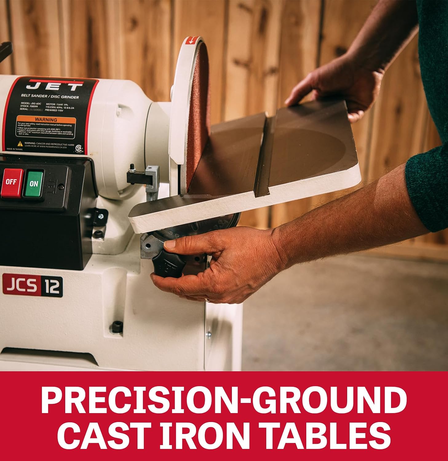 JET 6' x 48' Belt & 12' Disc Sander, Open Stand, 1-1/2 HP, 115/230V 1Ph (JSG-6DCK)
