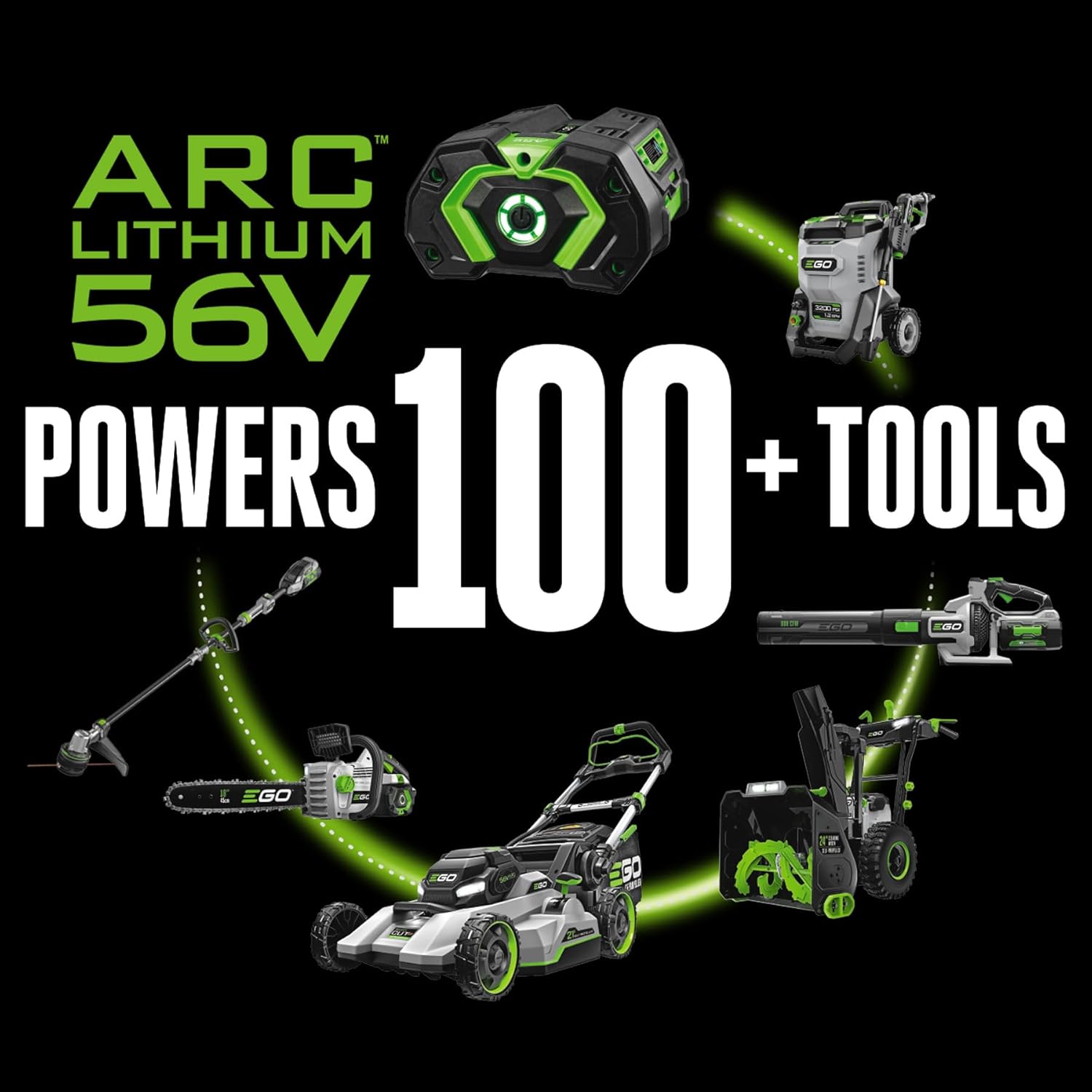 EGO POWER+ Chain Saw, 16' Battery Powered Chainsaw, Electric Cordless, Includes 56V 4.0Ah Battery and Charger – CS1613