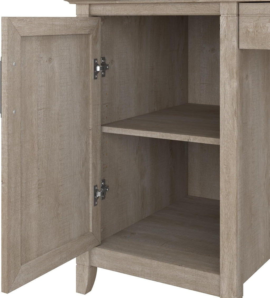 Bush Home Key West Computer Desk with Storage | Farmhouse PC Table for Home Office in Washed Gray | 54W x 24D