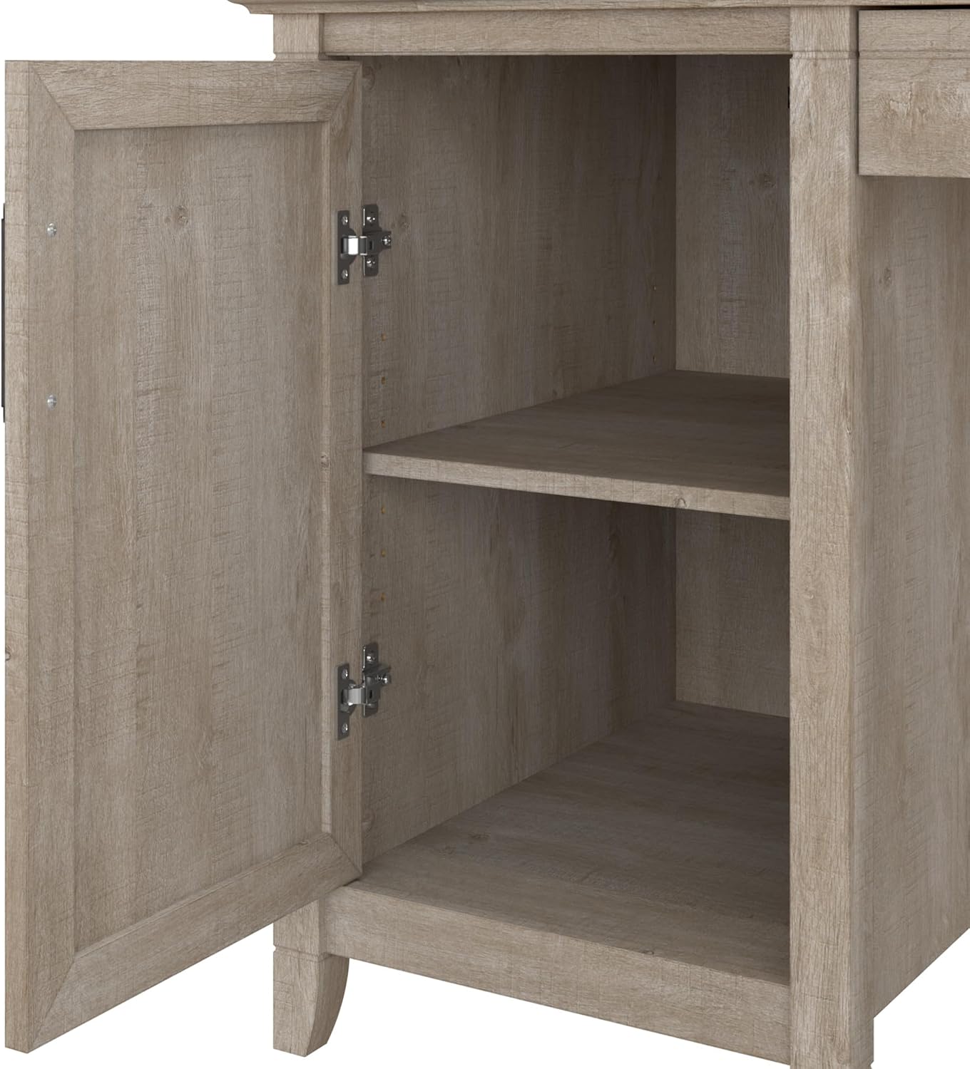 Bush Home Key West Computer Desk with Storage | Farmhouse PC Table for Home Office in Washed Gray | 54W x 24D
