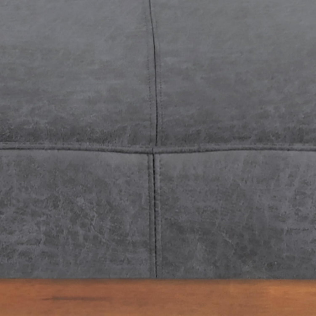 Christopher Knight Home Hillman Microfiber Cocktail Ottoman Bench, Wood Frame Rectangular Upholstered Coffee Table, Living Room/Bedroom/Entryway Sofa Extra Seat, End of Bed Footstool, Dark Gray+Walnut