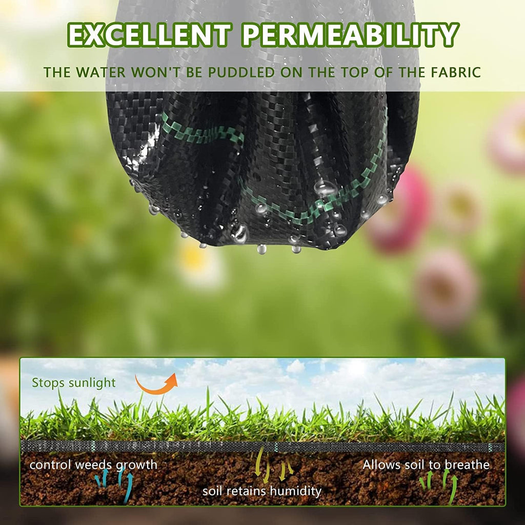 8ftx300ft Weed Barrier Landscape Fabric Heavy Duty, Weed Block Gardening Ground Cover Mat, Weed Control Garden Cloth, Woven Geotextile Fabric for Underlayment, Commercial Driveway Fabric