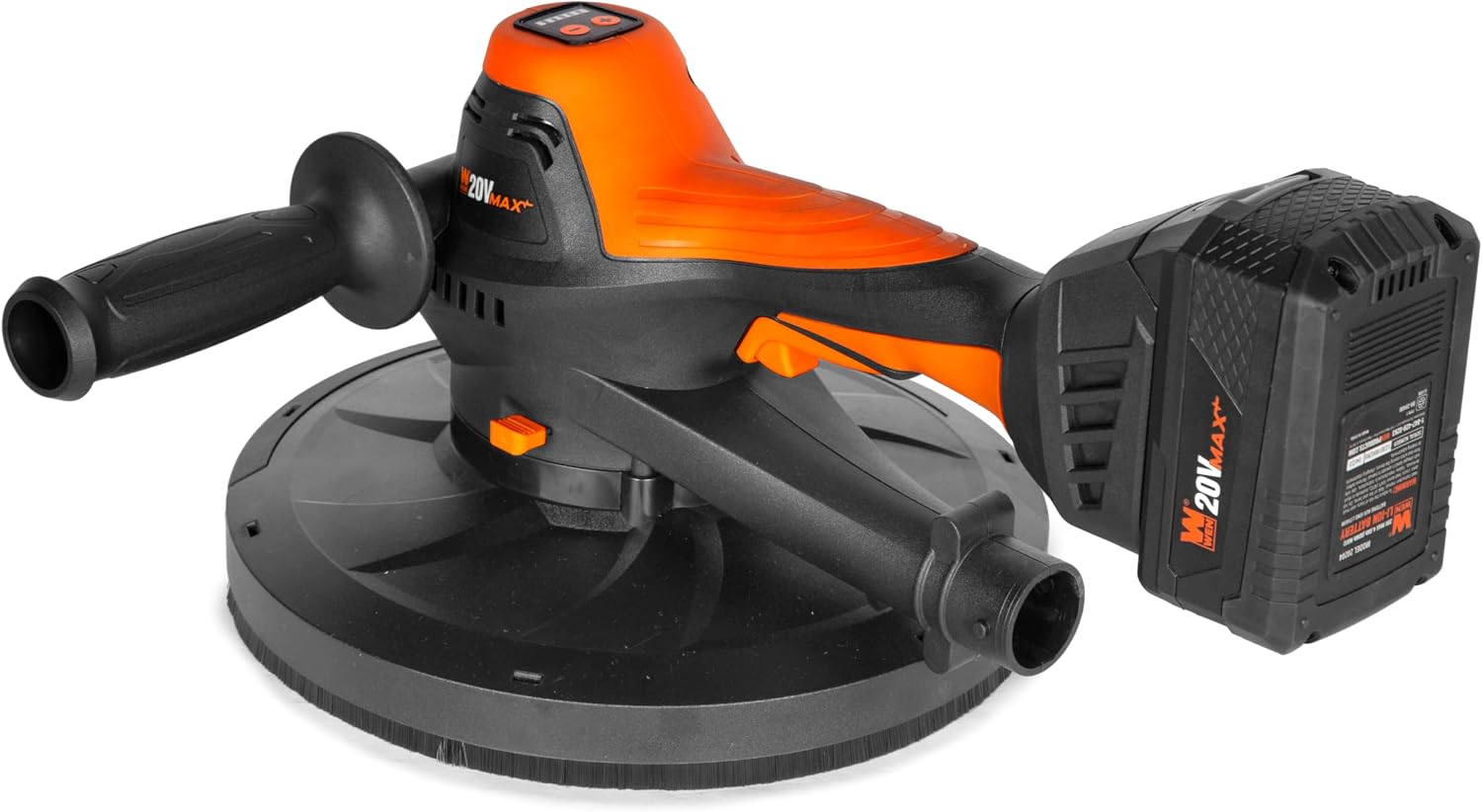 WEN 20V Max Brushless Handheld Drywall Sander with 4.0Ah Battery and Charger (20408)