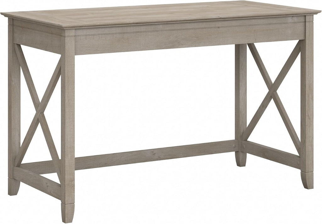 Bush Home Key West Writing Desk for Home Office in Washed Gray | 48W Small Modern Farmhouse Table
