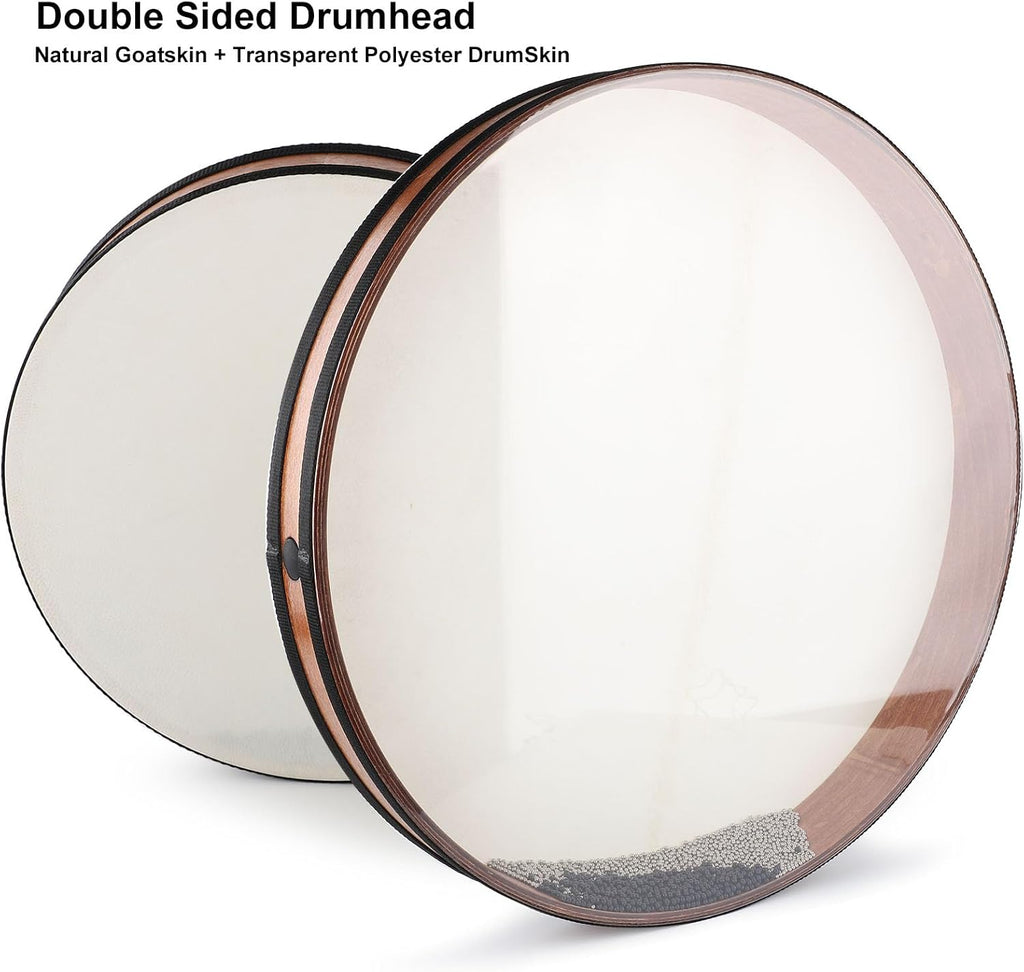 22 Inch Goatskin Professional Ocean Drum - Sea Wave Sound Healing Instrument for Stress Relief Therapy, Mindfulness & Yoga Meditation | Premium Relaxation Gift