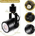 24PCS GU10 Black Track Lighting Kit with Replaceable GU10 3CCT Bulbs, Dimmable Plug in Ceiling Spotlights with 26.2FT Track Rails, Accent Lighting for Home, Store, Moblie Cart and Office