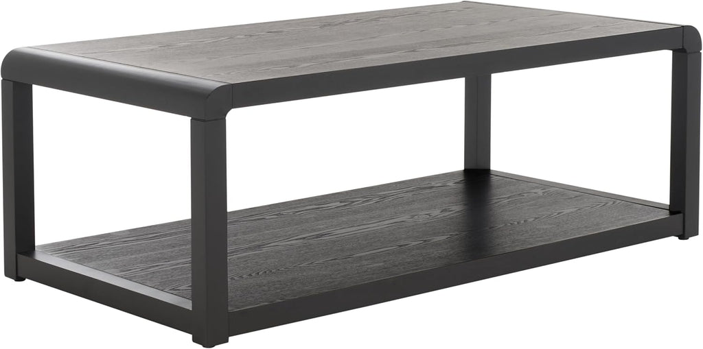 SAFAVIEH Home Collection – Omara Solid Wood Coffee Table with Lower Shelf, Modern Rectangular Living Room Table (COF2315C)