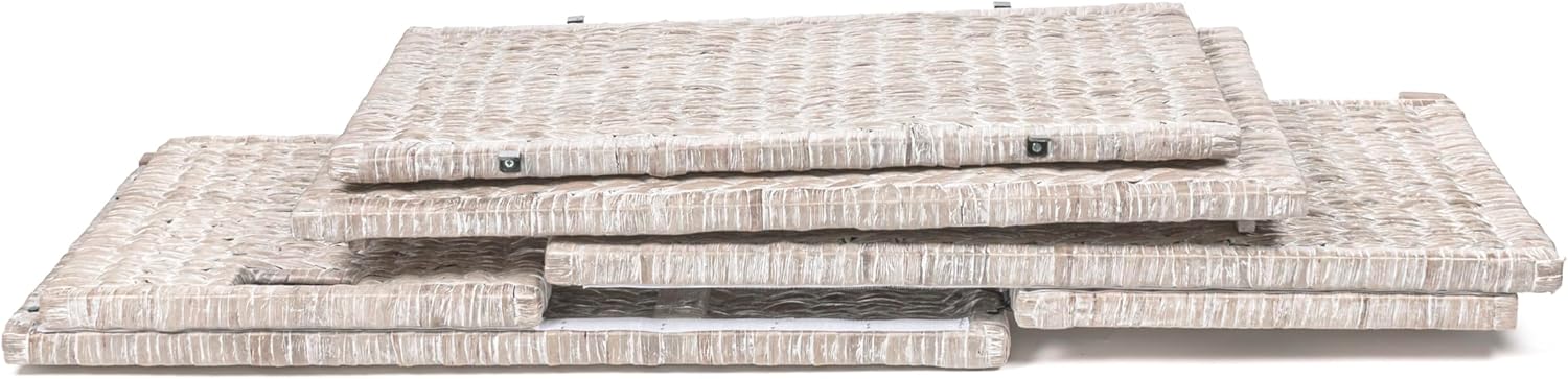 happimess HPM9005C Anada 30' Handwoven Wicker Weave Storage Trunk, White Wash, Collapsible for flat storage, for Office, Dorm Room, Entryway, Bedroom, Dining Room