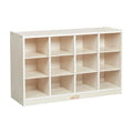 ECR4Kids 12 Cubby Mobile Tray Storage Cabinet, 3x4, Classroom Furniture, White Wash