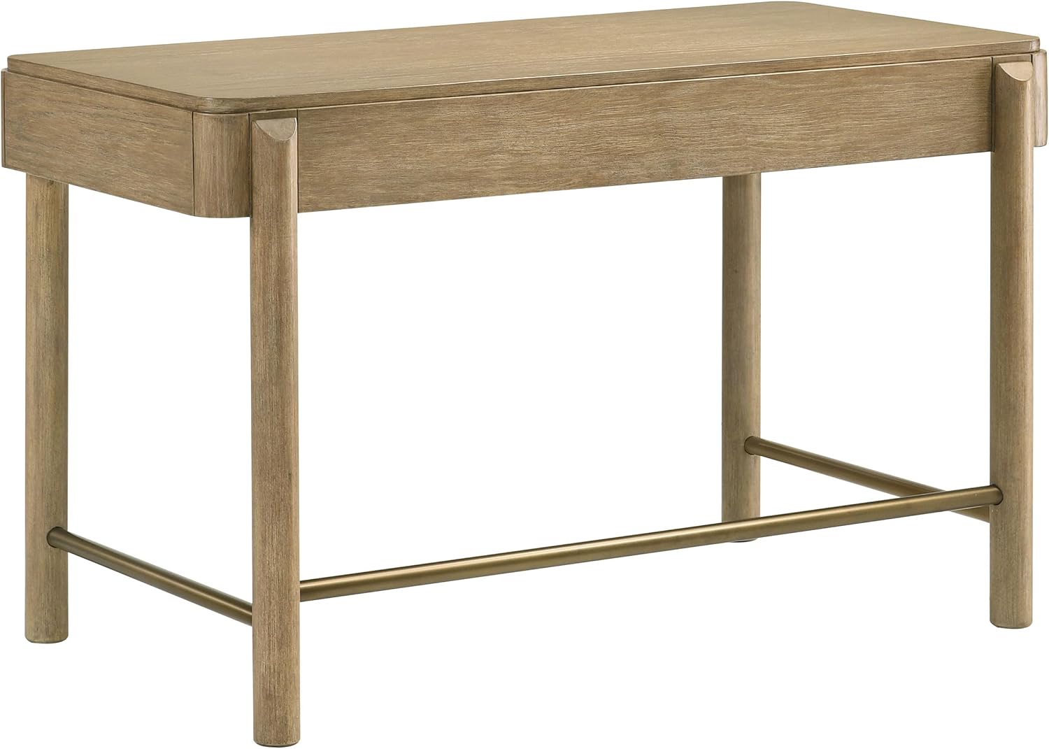 Coaster Home Furnishings - Arini - Wood - 48-Inch Makeup Vanity Desk with Felt-Lined Drawers, Coastal Style and Rounded Front Legs - Bedroom Furniture - Sand Wash - 224307