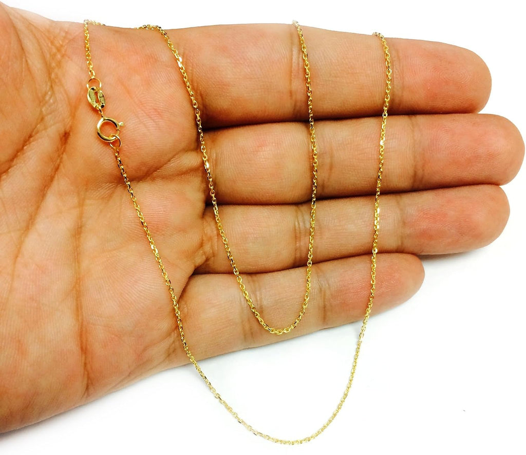 Jewelry Affairs 14k Yellow Gold Cable Link Chain Necklace, 1.1mm