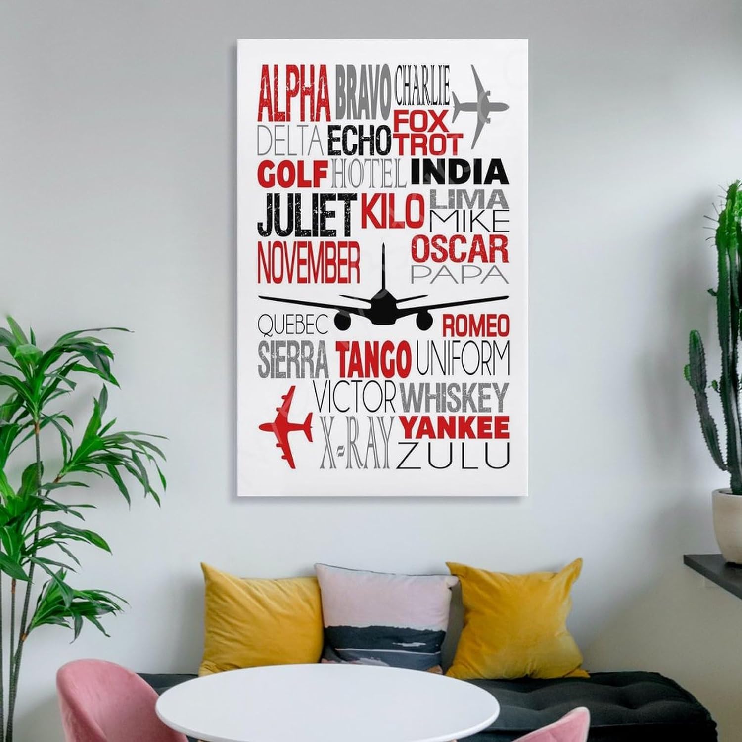 Phonetic Alphabet Poster, Airplane Nursery Art, Airplane Wall Art, Phonetic Alphabet Gift, Aviation Canvas Wall Art Print Are Used For Room Aesthetics And Decoration 24x36inch(60x90cm)