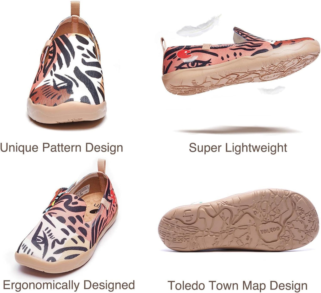 UIN Women's Casual Loafers Travel Painted Walking Slip On Lightweight Comfortable Canvas Fashion Sneakers