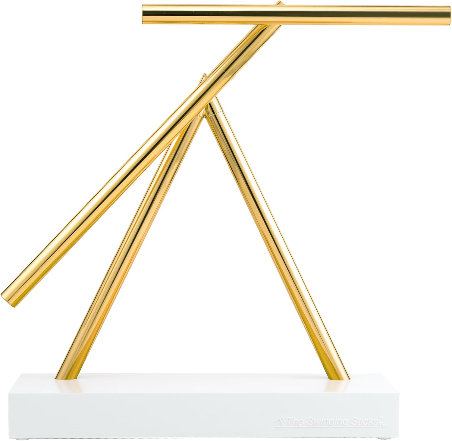 Kinetic Energy Sculpture - Desktop Toy Version (White/Gold)