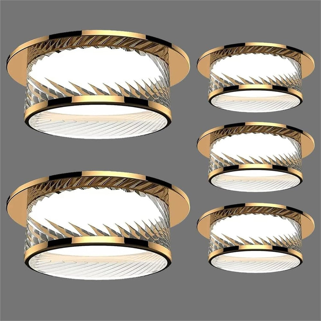 5 Pack Spiral Round Ceiling Downlights, 5W/7W/9W/12W Adjustable Color Temperature, d Decorative Indoor Spotlights for Bedroom Lighting (d 5W)