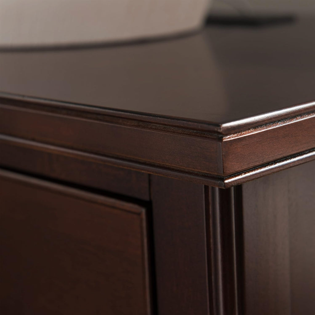 Leick Home 10522 Laurent Nightstand with Drawer, Door with USB-C Fast Charging Station and AC/USB Outlet, 2-Pack, Chocolate Cherry