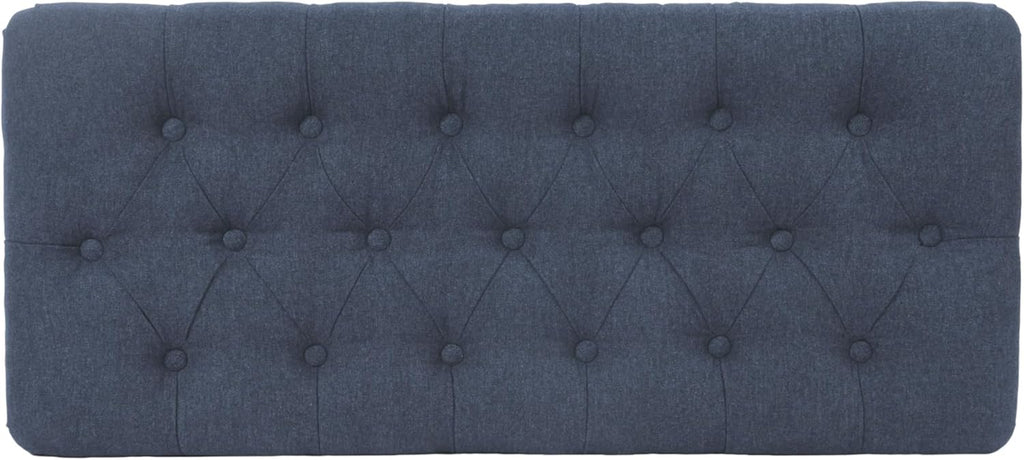 HomePop 40' Ainsley Button Tufted Storage Bench - Blue Woven