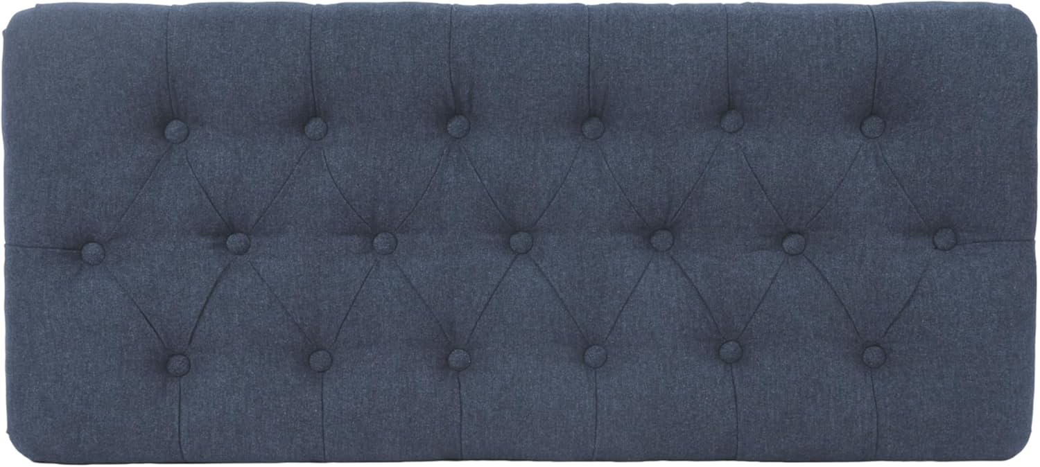 HomePop 40' Ainsley Button Tufted Storage Bench - Blue Woven