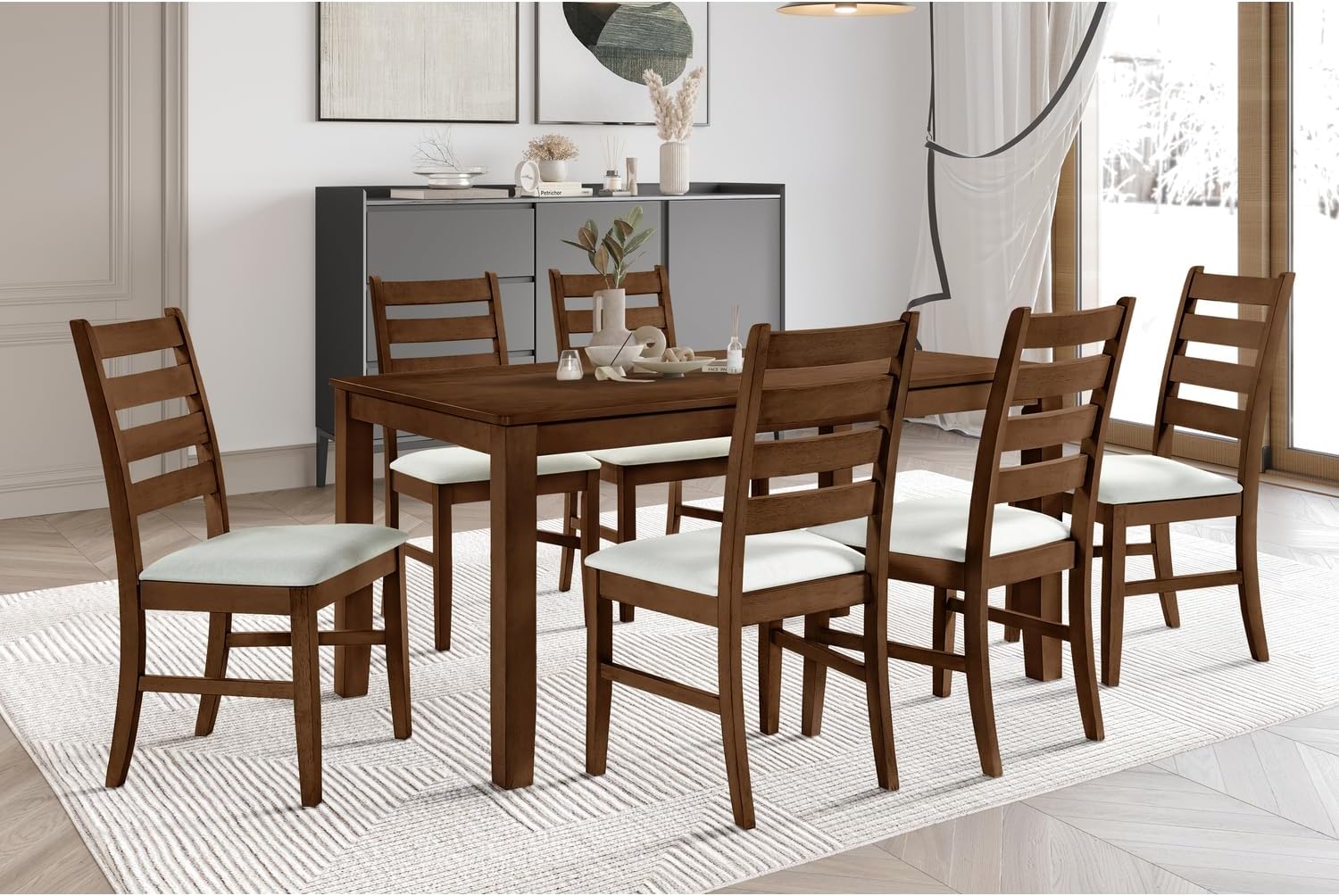 New Classic Furniture Pascal 59 in. Rectangle Wood Dining Table, Walnut