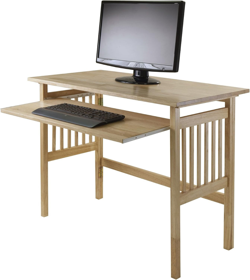 Folding Computer Desk, Beechwood