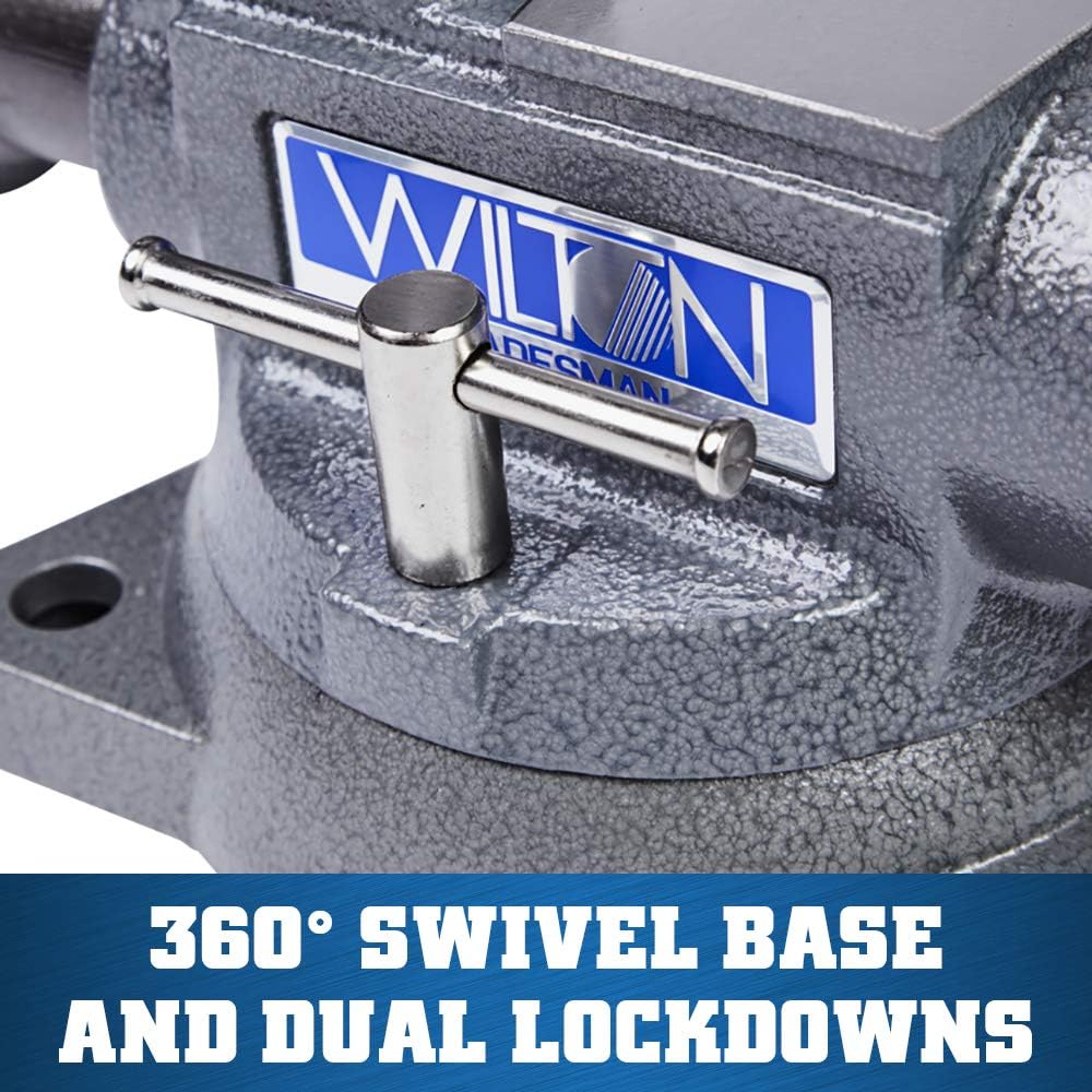Wilton Tradesman Bench Vise, 5-1/2' Jaw Width, 5' Max Jaw Opening, 3-3/4' Throat (Model 1755)