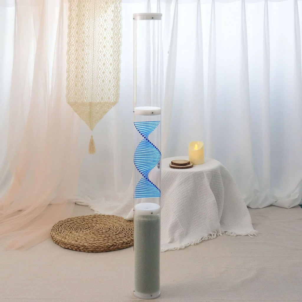 Rotating Rain Stick - Filled with Crystal Beads, 11-Minute Simulated Natural Rain Sound Instrument，Meditation & Sleep Aid, Healing Sounds