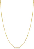 Kooljewelry 14k Yellow Gold Diamond-Cut Cable Chain Necklace For Women - Real Gold (choose 1mm or 1.3mm thick - sizes from 14 to 20 inch)