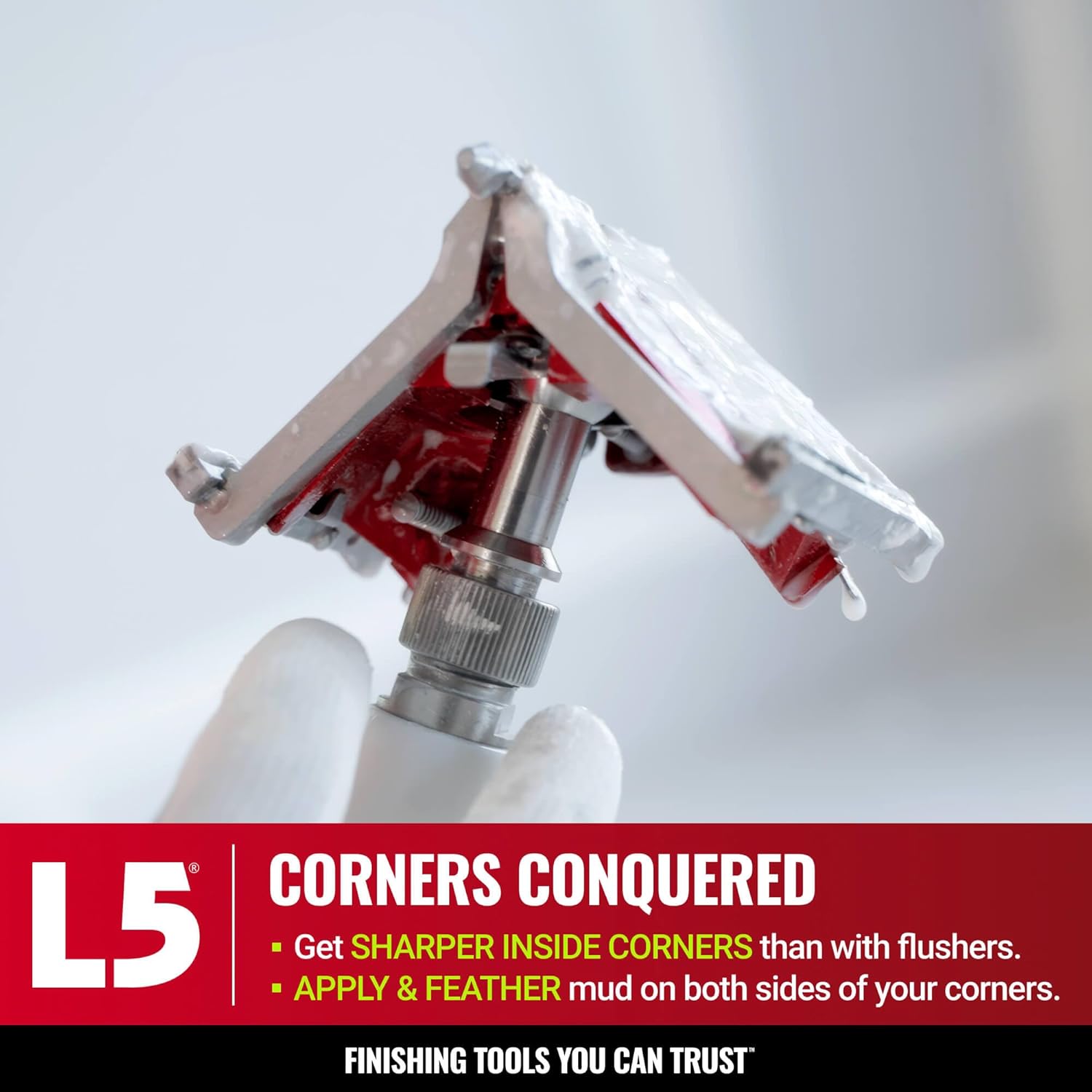LEVEL5 3 Inch Corner Finisher/Angle Head | Professionally Finish Corner Joints | For Drywall Sheetrock Gyprock and Wallboard | High-Grade Steel and Aluminum Parts | 4-733