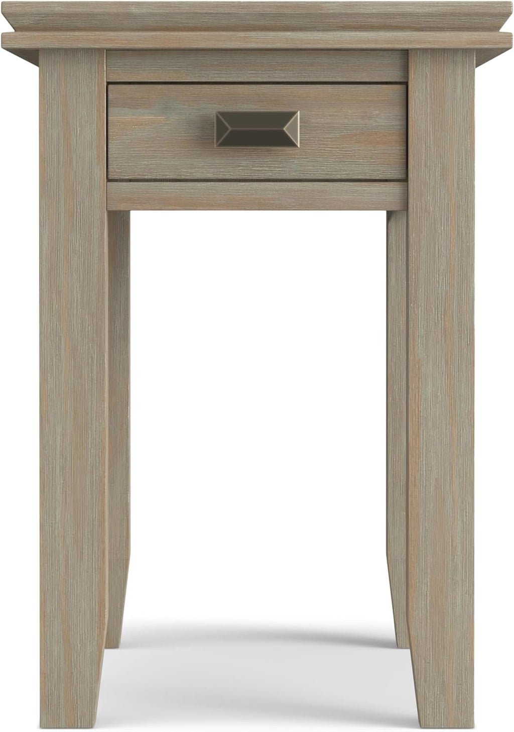 SIMPLIHOME Artisan SOLID WOOD 14 inch Wide Rectangle Transitional Narrow Side Table in Distressed Grey for the Living Room and Bedroom