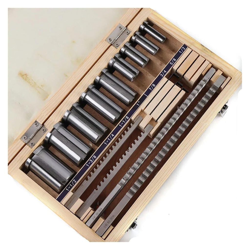 18pcs CNC Keyway Broaches Set Bushing Shim Set 1/2-1-1/2 Broach Bushing Shim Set Inch Sized High Speed Steel Cutting Tool Heat Resistance