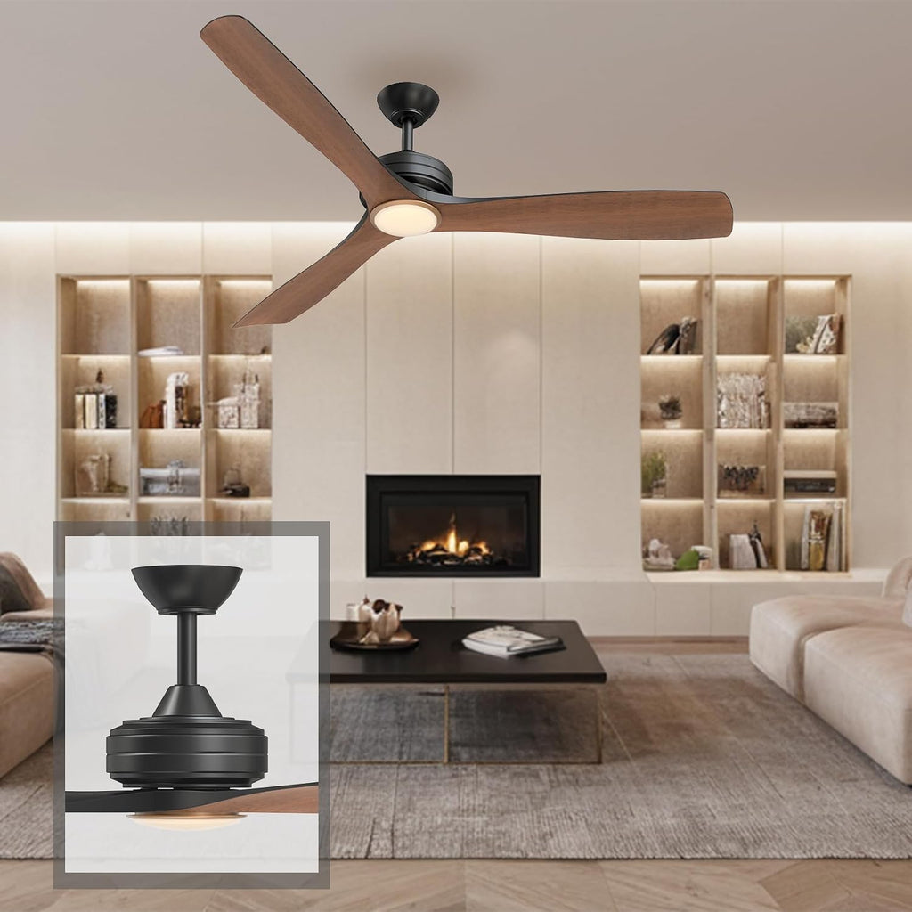 FANX 60 Inch Indoor Outdoor Ceiling Fan with Light, Quiet 6-Speed DC Motor, Dimmable 18W LED 1500 Lumens, Adjustable Color Temperature, Reversible Function, ABS Blades, Remote Control