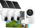 Vicohome AI 2K Outdoor Solar Battery Security Cam & Indoor Plug-in Cam System, Two Way Audio, Motion Detection, 360° View, Easy to Setup, Color Night Vision, Audible Siren, 180 Days Exchange Policy