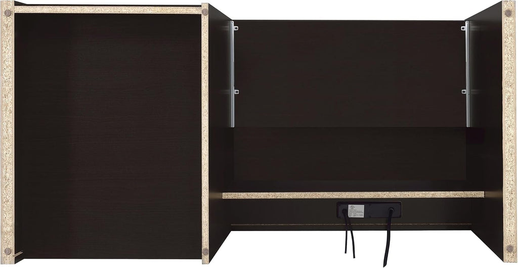 Coaster Home Furnishings - Halston - Engineered Wood - 47-Inch Computer Desk with Drawers, Door Cabinet & Lift-Top Storage, Tempered Glass Top, Contemporary Style - Home Office - Cappuccino - 800702