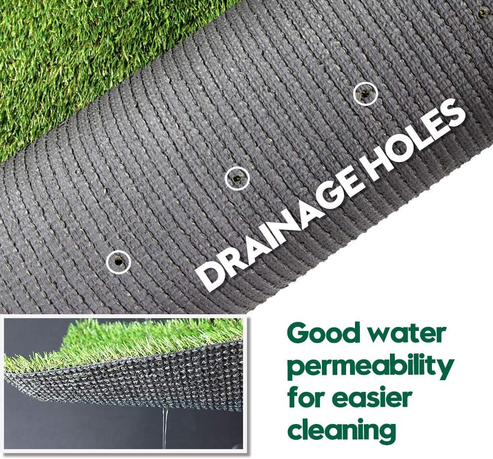 Artificial Grass Turf 13FTX46FT,1,38inch 4 Tone Realistic Synthetic Thick Fake Faux Grass Rug Astroturf Carpet Landscape for Dogs Indoor Outdoor Garden Lawn Mat, with Drainage Holes