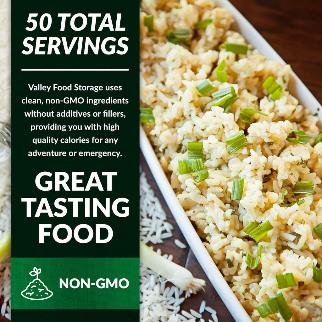 Valley Food Storage Italian Wild Risotto | 10-Bag Bucket, 50 Servings | Premium Emergency Food Supply, 25 Year Shelf Life | Survival Meal Kits, Prepper Food, Camping & Off-Grid Living | Packaged in USA
