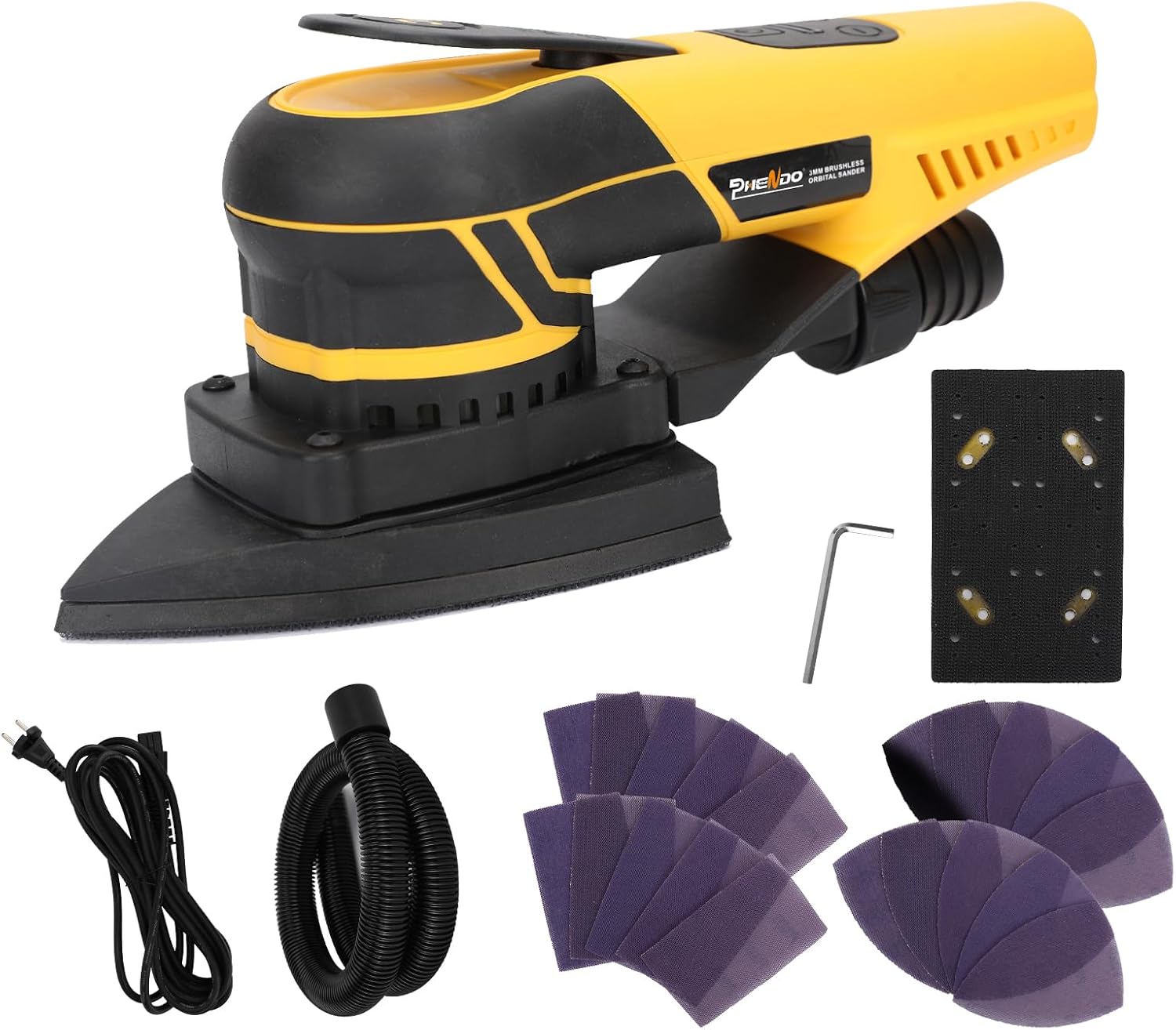 350W 3A Electric Delta Random Orbital Sander Mouse Sander with Pluggable Wire, Sanders for Woodworking, Primary Wood and Panel Processing,3MM