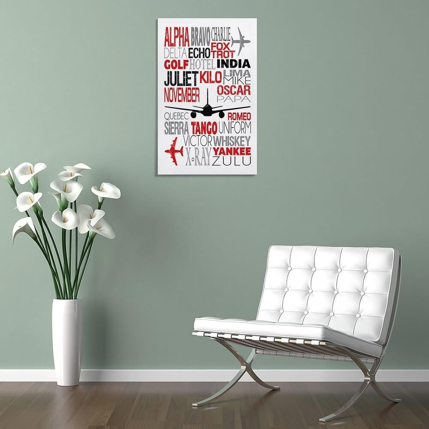 Phonetic Alphabet Poster, Airplane Nursery Art, Airplane Wall Art, Phonetic Alphabet Gift, Aviation Canvas Wall Art Print Are Used For Room Aesthetics And Decoration 24x36inch(60x90cm)