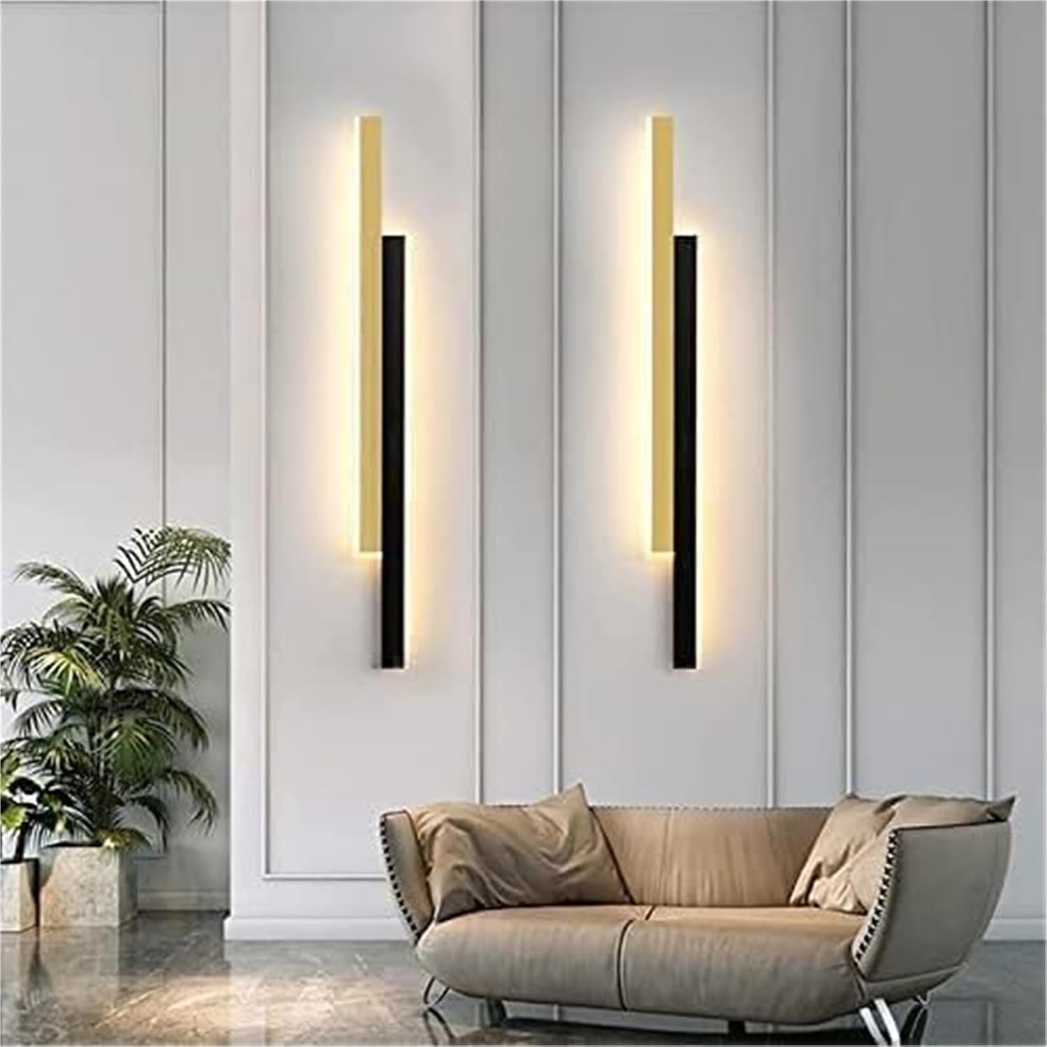 Internal Wall Lights Modern LED Dimmable Sconcesing Indoor Spotlight d Long Strip Black Up Down Aluminium Wall Lamp Bedside Lamp Decoration Light for Bedroom Living Room Corridor Stairs 60cm 36W