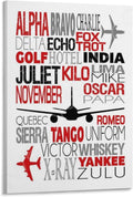 Phonetic Alphabet Poster, Airplane Nursery Art, Airplane Wall Art, Phonetic Alphabet Gift, Aviation Canvas Wall Art Print Are Used For Room Aesthetics And Decoration 24x36inch(60x90cm)