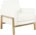 HomePop Wood Frame Accent Chair | Homepop Home Decor | Accent Chairs for Living Room & Bedroom - Cream Boucle