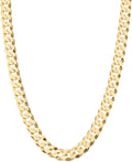 Miabella Italian 18K Gold Plated 925 Sterling Silver 7mm Cuban Link Curb Chain Necklace for Men Women, Made in Italy