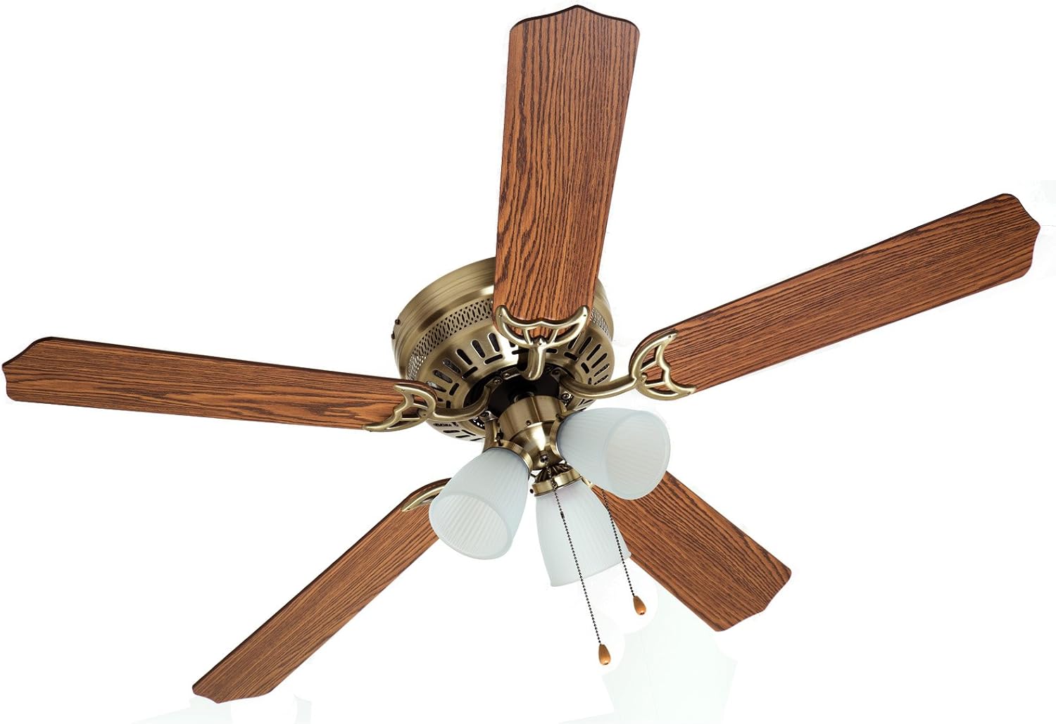 Boston Harbor 555706 CF-78049L Hugger Ceiling Fan 3 Light, Brown